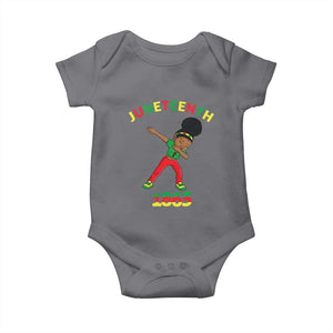 Funny Black History Baby Onesie Dabbing Black Princess Juneteenth 1865 TS01 Charcoal Print Your Wear