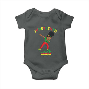Funny Black History Baby Onesie Dabbing Black Princess Juneteenth 1865 TS01 Dark Heather Print Your Wear