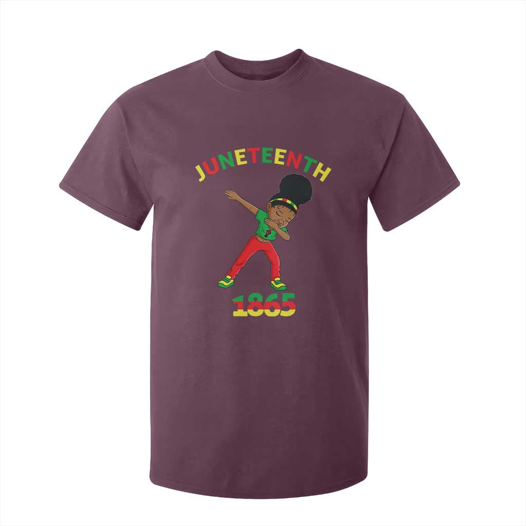 Funny Black History T Shirt For Kid Dabbing Black Princess Juneteenth 1865 TS01 Maroon Print Your Wear