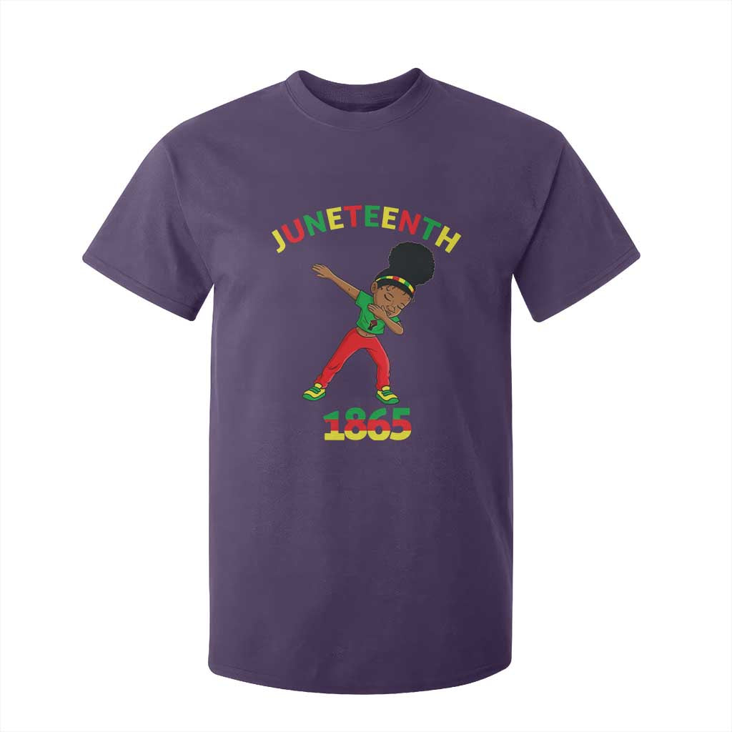 Funny Black History T Shirt For Kid Dabbing Black Princess Juneteenth 1865 TS01 Purple Print Your Wear
