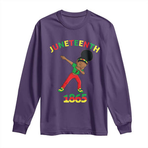 Funny Black History Long Sleeve Shirt Dabbing Black Princess Juneteenth 1865 TS01 Purple Print Your Wear