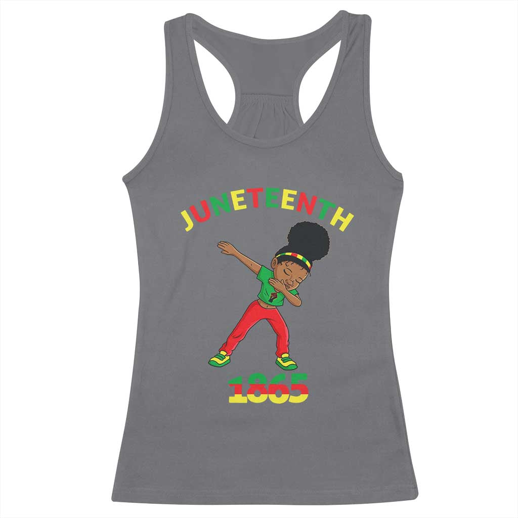 Funny Black History Racerback Tank Top Dabbing Black Princess Juneteenth 1865 TS01 Charcoal Print Your Wear