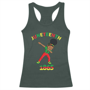 Funny Black History Racerback Tank Top Dabbing Black Princess Juneteenth 1865 TS01 Dark Forest Green Print Your Wear