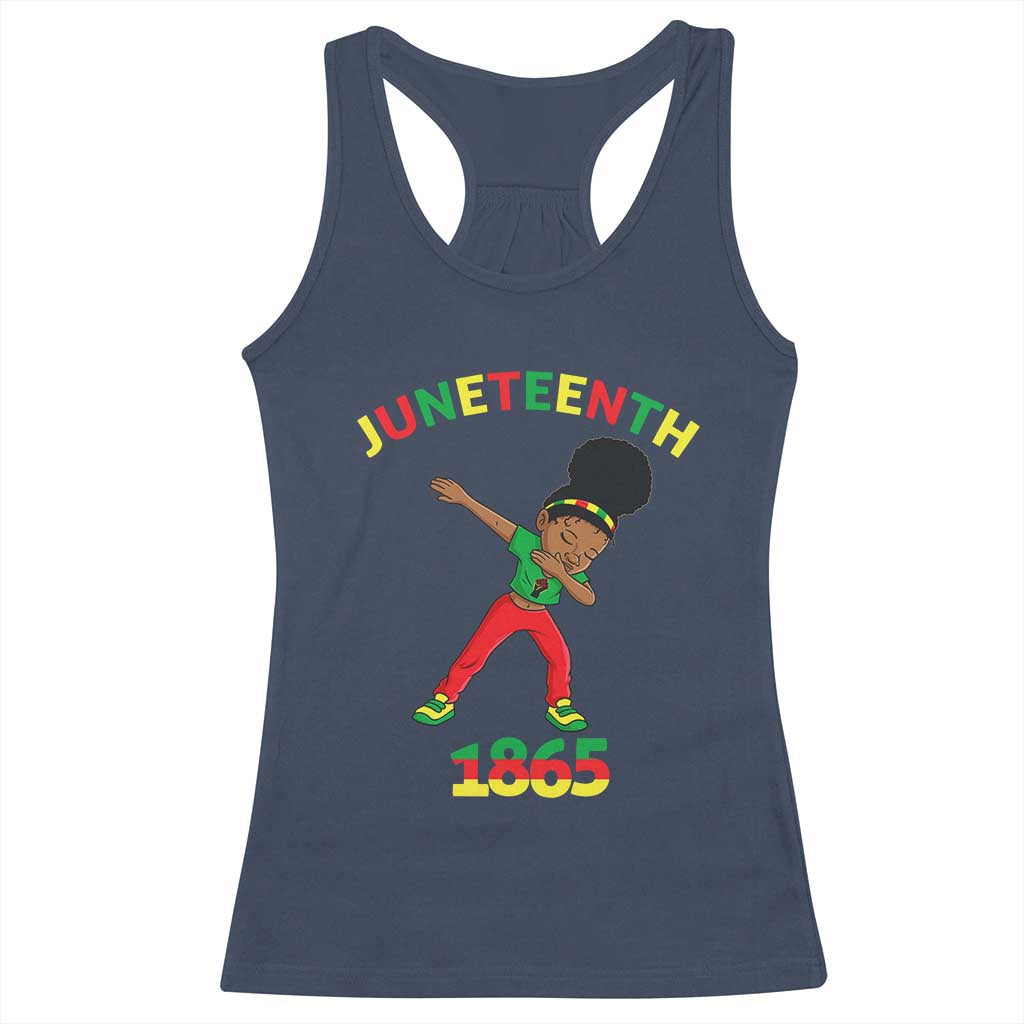 Funny Black History Racerback Tank Top Dabbing Black Princess Juneteenth 1865 TS01 Navy Print Your Wear