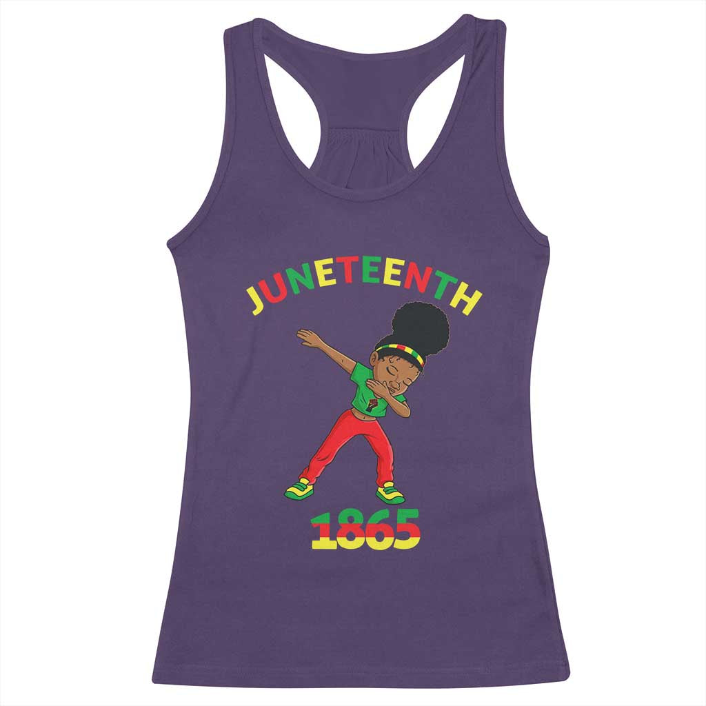 Funny Black History Racerback Tank Top Dabbing Black Princess Juneteenth 1865 TS01 Purple Print Your Wear