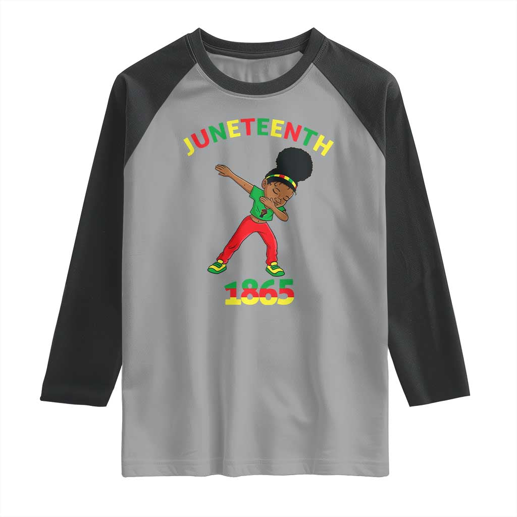 Funny Black History Raglan Shirt Dabbing Black Princess Juneteenth 1865 TS01 Sport Gray Black Print Your Wear