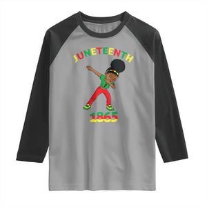 Funny Black History Raglan Shirt Dabbing Black Princess Juneteenth 1865 TS01 Sport Gray Black Print Your Wear