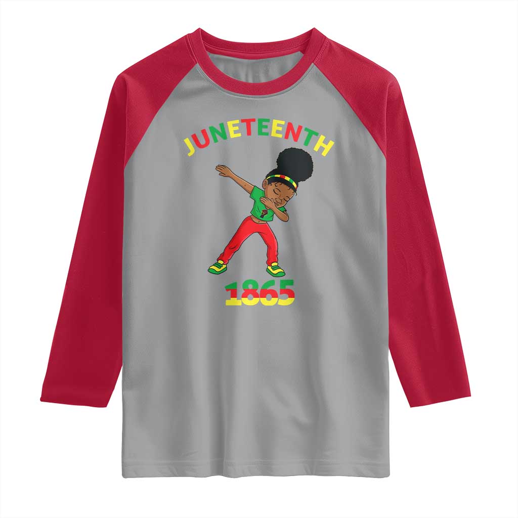 Funny Black History Raglan Shirt Dabbing Black Princess Juneteenth 1865 TS01 Sport Gray Red Print Your Wear