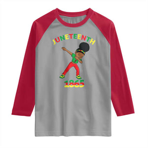 Funny Black History Raglan Shirt Dabbing Black Princess Juneteenth 1865 TS01 Sport Gray Red Print Your Wear
