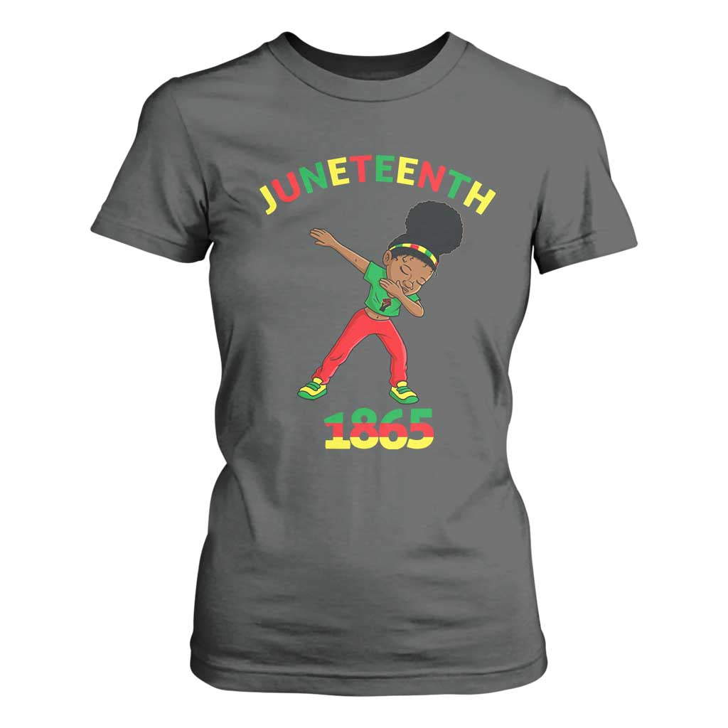Funny Black History T Shirt For Women Dabbing Black Princess Juneteenth 1865 TS01 Dark Heather Print Your Wear