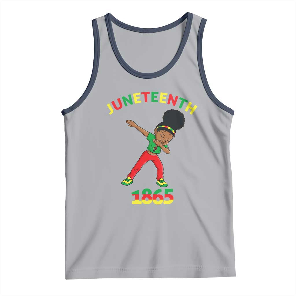 Funny Black History Tank Top Dabbing Black Princess Juneteenth 1865 TS01 Athletic Heather Navy Print Your Wear
