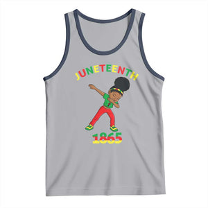 Funny Black History Tank Top Dabbing Black Princess Juneteenth 1865 TS01 Athletic Heather Navy Print Your Wear