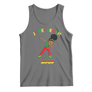 Funny Black History Tank Top Dabbing Black Princess Juneteenth 1865 TS01 Black Heather Print Your Wear