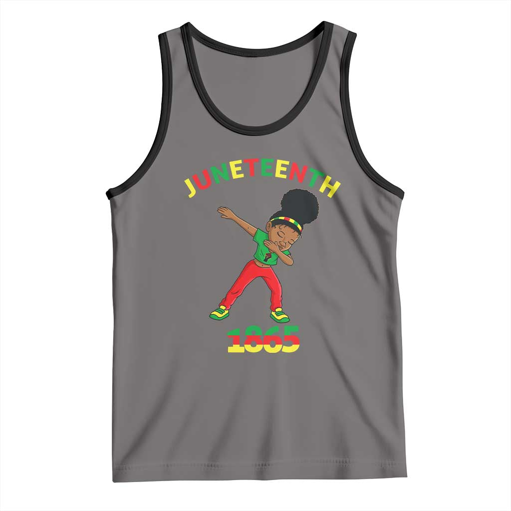 Funny Black History Tank Top Dabbing Black Princess Juneteenth 1865 TS01 Deep Heather Black Print Your Wear