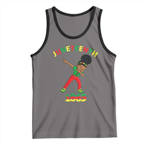 Funny Black History Tank Top Dabbing Black Princess Juneteenth 1865 TS01 Deep Heather Black Print Your Wear