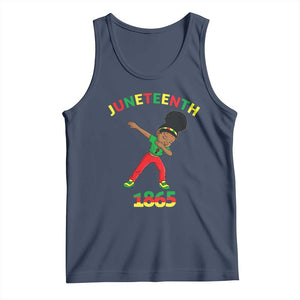 Funny Black History Tank Top Dabbing Black Princess Juneteenth 1865 TS01 Navy Print Your Wear