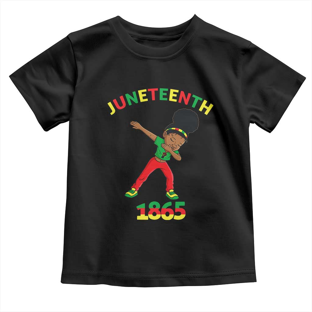 Funny Black History Toddler T Shirt Dabbing Black Princess Juneteenth 1865 TS01 Black Print Your Wear