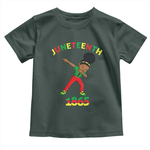 Funny Black History Toddler T Shirt Dabbing Black Princess Juneteenth 1865 TS01 Dark Forest Green Print Your Wear