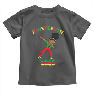 Funny Black History Toddler T Shirt Dabbing Black Princess Juneteenth 1865 TS01 Dark Heather Print Your Wear