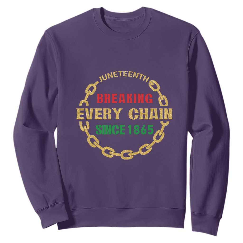 1865 Sweatshirt Juneteenth Breaking Every Chain TS01 Purple Printyourwear