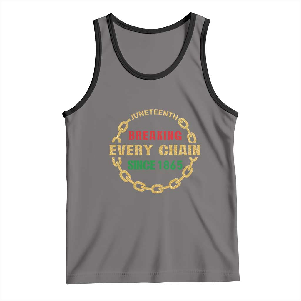 Juneteenth 1865 Tank Top Breaking Every Chain Black Freedom June 19th TS01 Deep Heather Black Print Your Wear