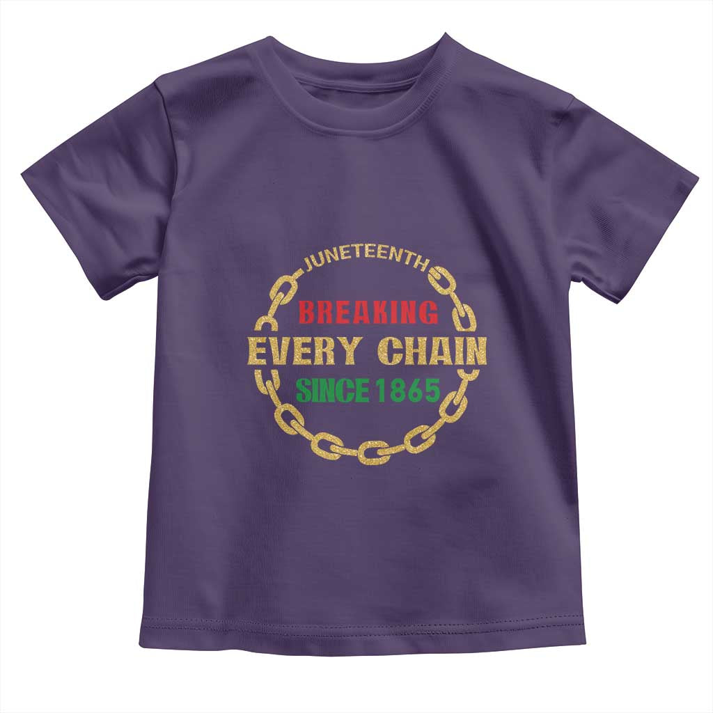 Juneteenth 1865 Toddler T Shirt Breaking Every Chain Black Freedom June 19th TS01 Purple Print Your Wear