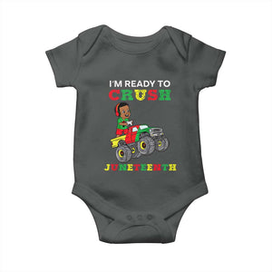 Black Boy Gamer Baby Onesie I'm Ready To Crush Juneteenth for Boys Toddler TS01 Dark Heather Print Your Wear