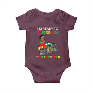 Black Boy Gamer Baby Onesie I'm Ready To Crush Juneteenth for Boys Toddler TS01 Maroon Print Your Wear