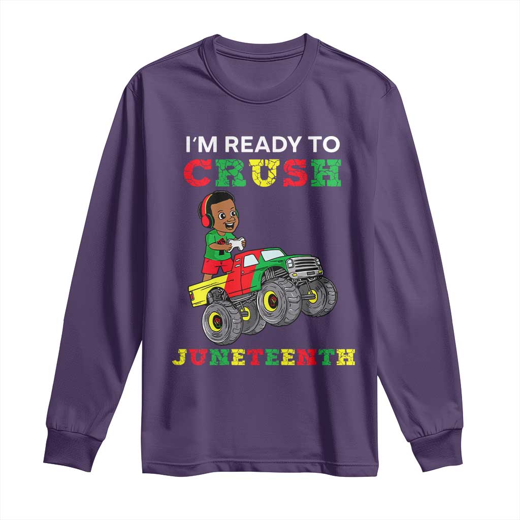 Black Boy Gamer Long Sleeve Shirt I'm Ready To Crush Juneteenth for Boys Toddler TS01 Purple Print Your Wear