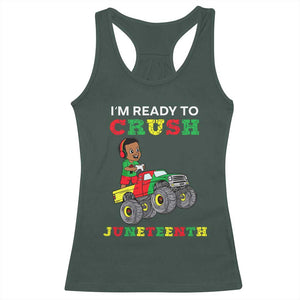 Black Boy Gamer Racerback Tank Top I'm Ready To Crush Juneteenth for Boys Toddler TS01 Dark Forest Green Print Your Wear