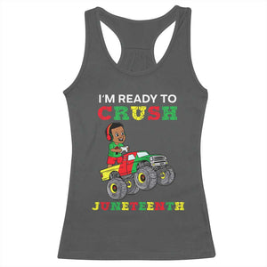 Black Boy Gamer Racerback Tank Top I'm Ready To Crush Juneteenth for Boys Toddler TS01 Dark Heather Print Your Wear