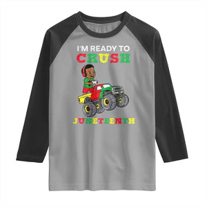 Black Boy Gamer Raglan Shirt I'm Ready To Crush Juneteenth for Boys Toddler TS01 Sport Gray Black Print Your Wear