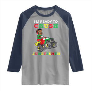 Black Boy Gamer Raglan Shirt I'm Ready To Crush Juneteenth for Boys Toddler TS01 Sport Gray Navy Print Your Wear