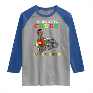 Black Boy Gamer Raglan Shirt I'm Ready To Crush Juneteenth for Boys Toddler TS01 Sport Gray Royal Print Your Wear