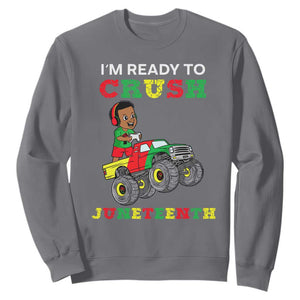 Kids I'm Ready To Crush Juneteenth Funny Gamer Sweatshirt For Boys Toddler TS01 Charcoal Printyourwear