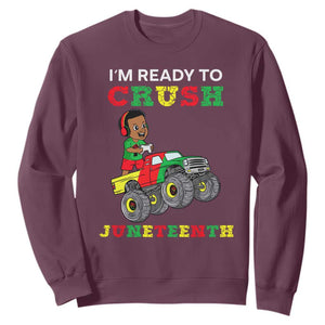 Kids I'm Ready To Crush Juneteenth Funny Gamer Sweatshirt For Boys Toddler TS01 Maroon Printyourwear