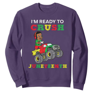 Kids I'm Ready To Crush Juneteenth Funny Gamer Sweatshirt For Boys Toddler TS01 Purple Printyourwear