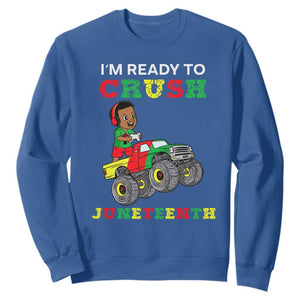 Kids I'm Ready To Crush Juneteenth Funny Gamer Sweatshirt For Boys Toddler TS01 Royal Blue Printyourwear