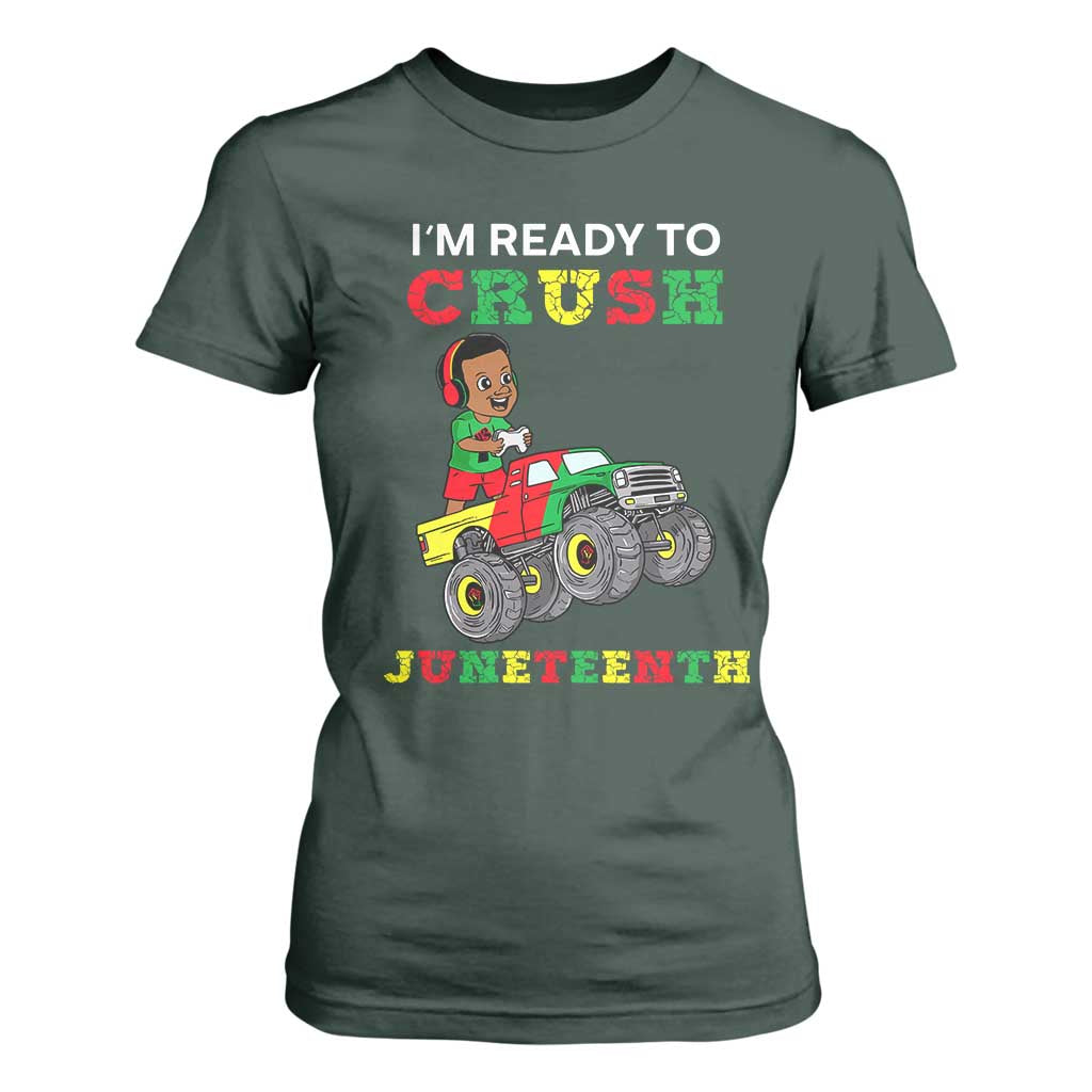Black Boy Gamer T Shirt For Women I'm Ready To Crush Juneteenth for Boys Toddler TS01 Dark Forest Green Print Your Wear
