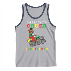 Black Boy Gamer Tank Top I'm Ready To Crush Juneteenth for Boys Toddler TS01 Athletic Heather Navy Print Your Wear