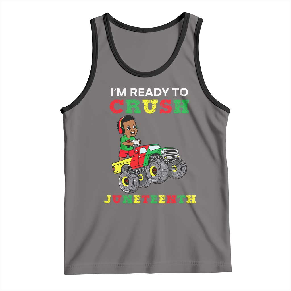 Black Boy Gamer Tank Top I'm Ready To Crush Juneteenth for Boys Toddler TS01 Deep Heather Black Print Your Wear