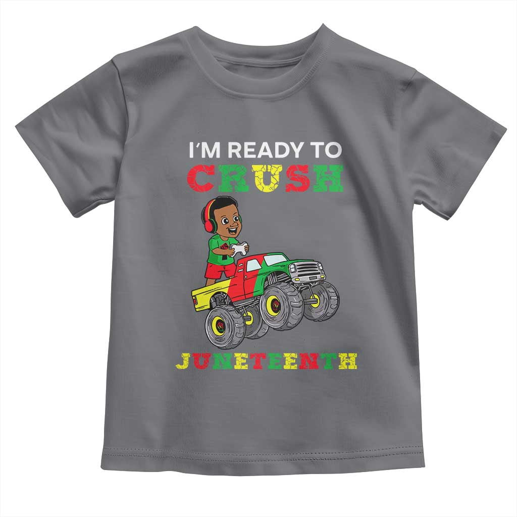 Black Boy Gamer Toddler T Shirt I'm Ready To Crush Juneteenth for Boys Toddler TS01 Charcoal Print Your Wear