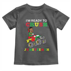 Black Boy Gamer Toddler T Shirt I'm Ready To Crush Juneteenth for Boys Toddler TS01 Dark Heather Print Your Wear