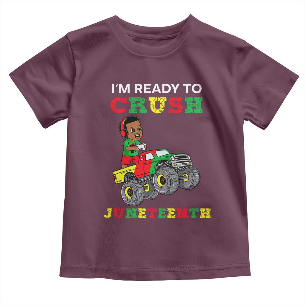 Black Boy Gamer Toddler T Shirt I'm Ready To Crush Juneteenth for Boys Toddler TS01 Maroon Print Your Wear
