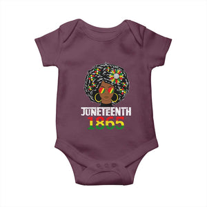 Afro Black Queen Juneteenth 1865 Baby Onesie TS01 Maroon Print Your Wear