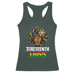 Afro Black Queen Juneteenth 1865 Racerback Tank Top TS01 Dark Forest Green Print Your Wear