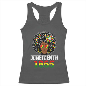 Afro Black Queen Juneteenth 1865 Racerback Tank Top TS01 Dark Heather Print Your Wear