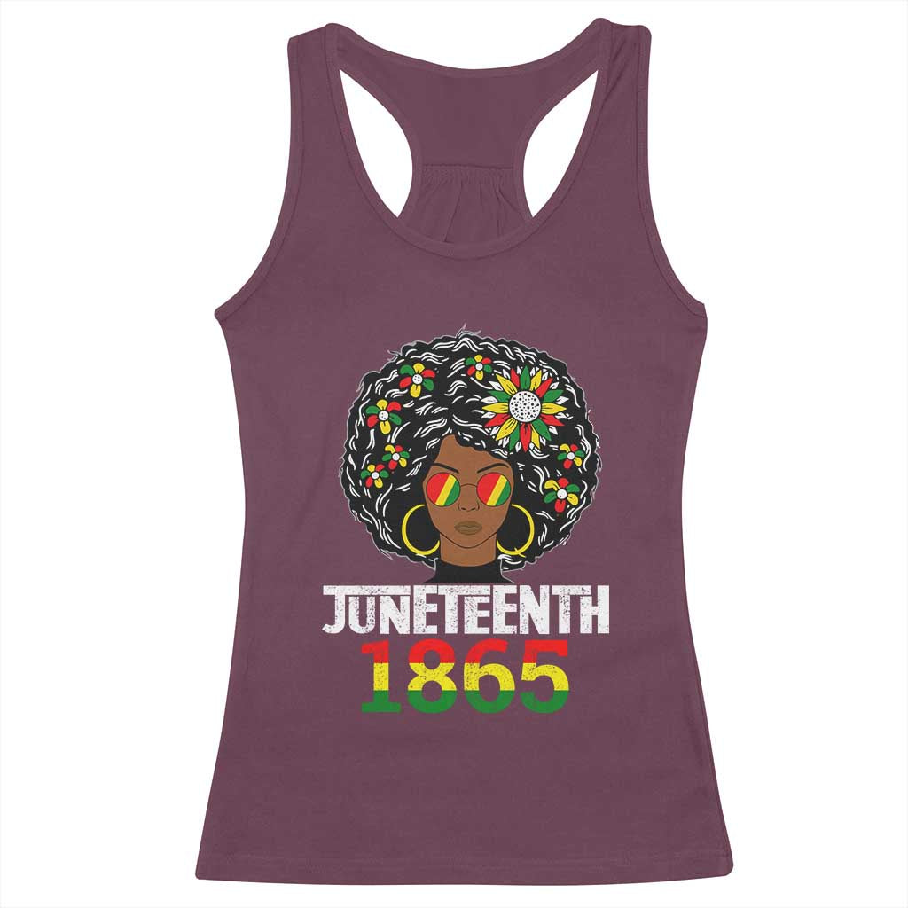 Afro Black Queen Juneteenth 1865 Racerback Tank Top TS01 Maroon Print Your Wear
