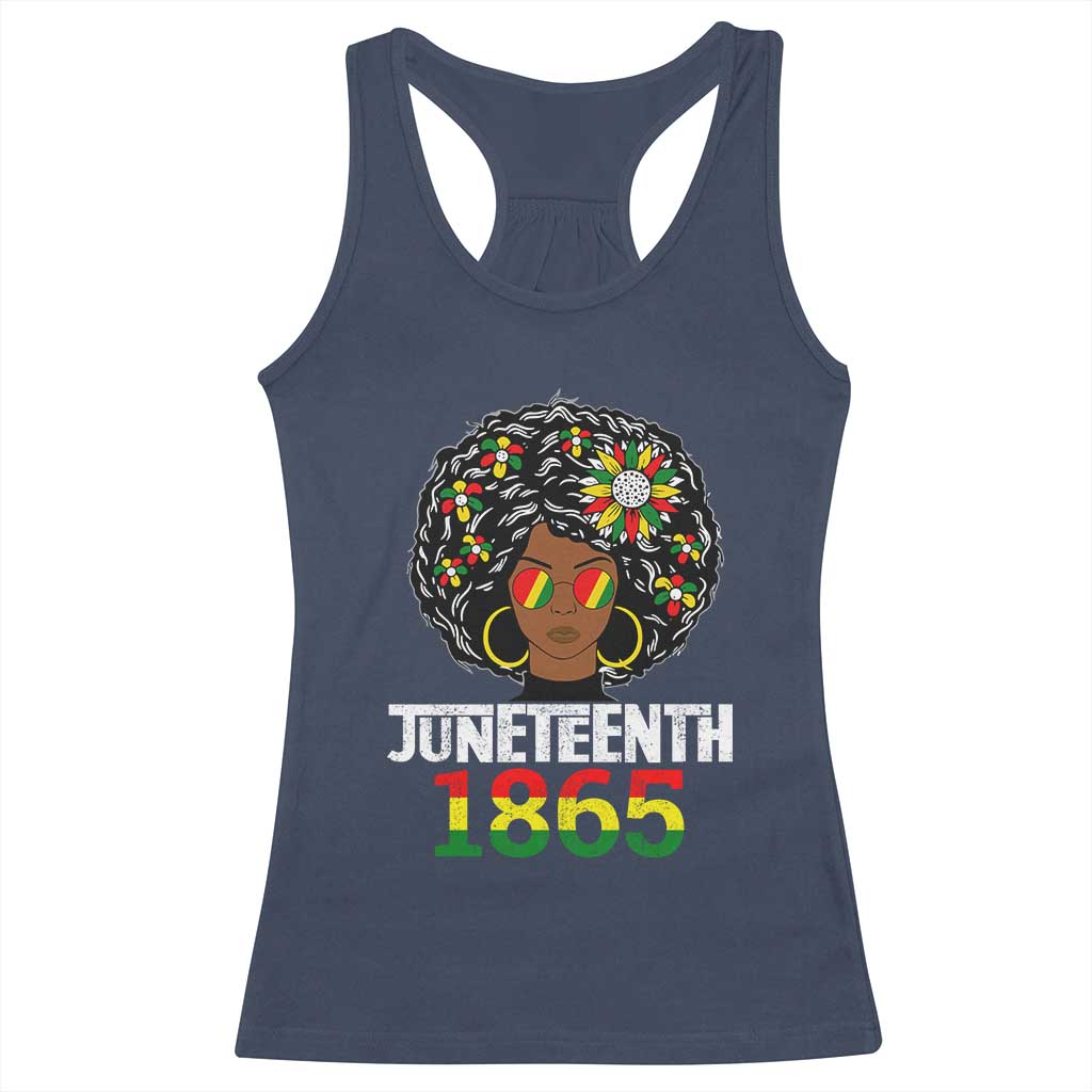 Afro Black Queen Juneteenth 1865 Racerback Tank Top TS01 Navy Print Your Wear