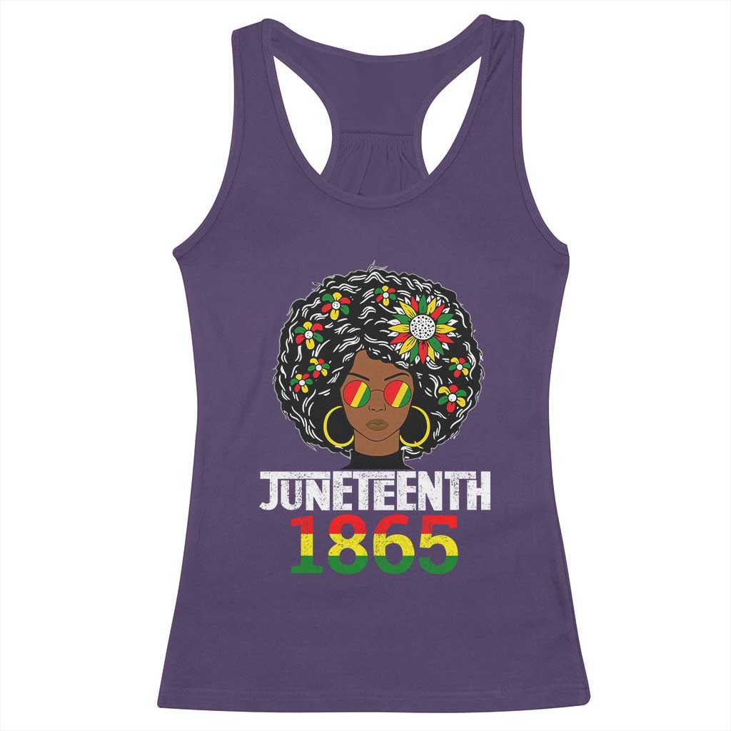 Afro Black Queen Juneteenth 1865 Racerback Tank Top TS01 Purple Print Your Wear